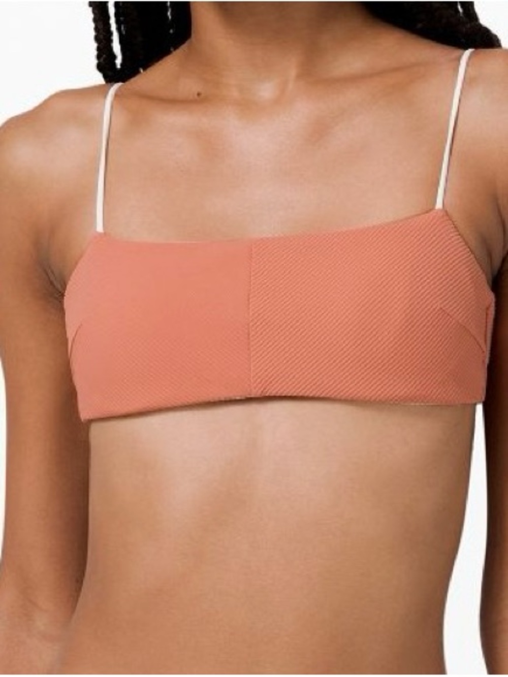 Lululemon Pool Play Bikini Top Reversible Rustic Coral Size 4 *READ